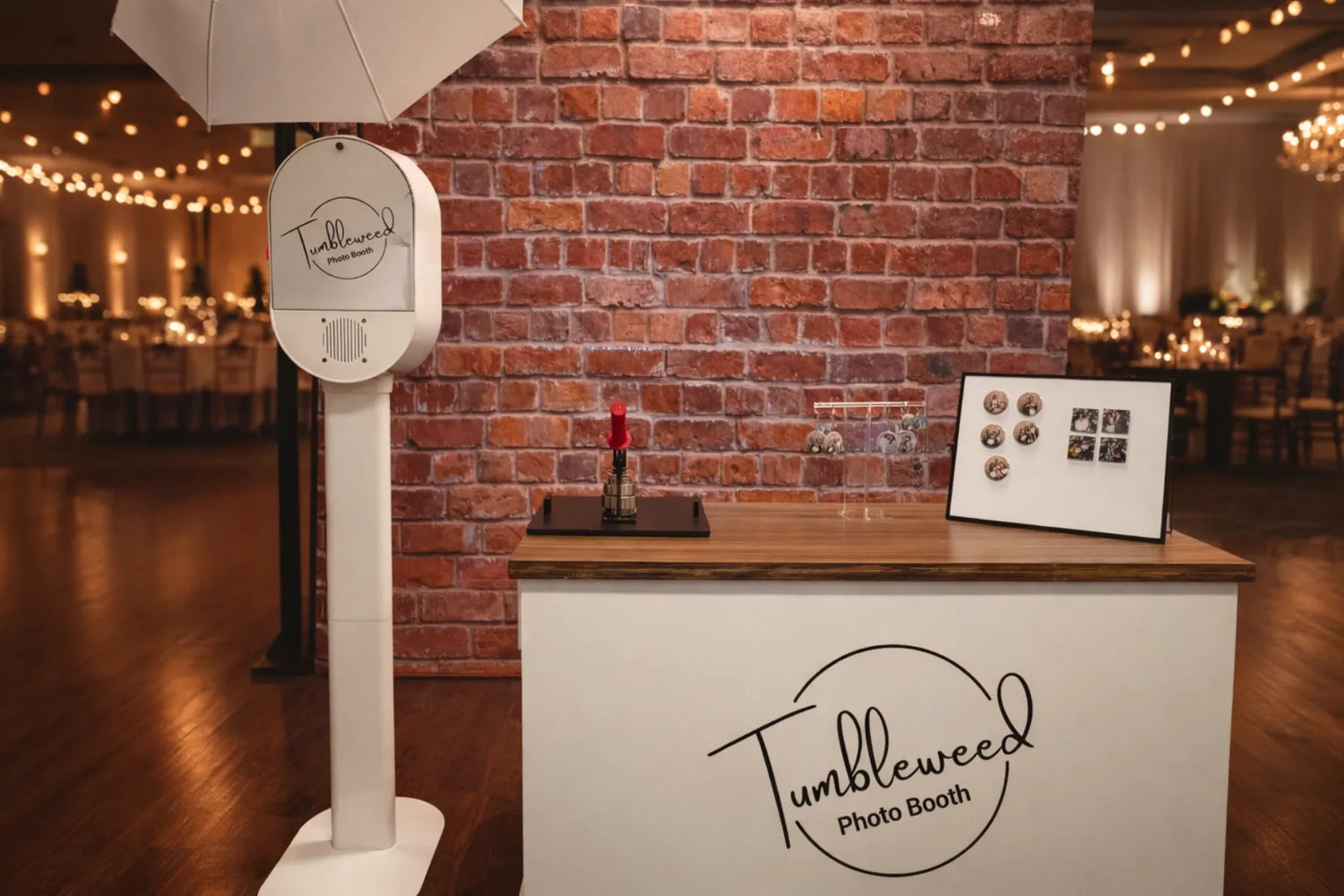 Photo of Tumbleweed Magnet Creation's On-Site Studio setup at an elegant event
